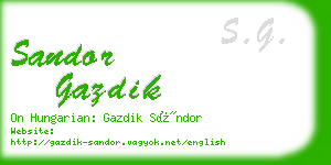 sandor gazdik business card